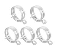 Sourcingmap 5Pcs Spring Band Type Action Fuel/Silicone Vacuum Hose Pipe Clamp, 41mm Low-Pressure Air Spring Hose Clip Clamp for Automotive Oil Pipe Water Pipe, Silver