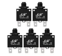 Sourcingmap 5Pcs Thermal Overload Protector AC 125/250V 5A Push Button Reset Circuit Breaker