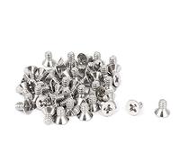 Sourcingmap 6#-32 x 1/4" Stainless Steel Phillips Flat Countersunk Head Screws 50pcs