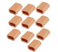 Sourcingmap 6.5mm x 3mm Hole Flat Wire Rope Clip Clamp Copper Ferrules 10 Pcs