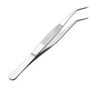 Sourcingmap 6.9-Inch Stainless Steel Tweezers with Curved Pointed Serrated Tip Daily Garden Tool