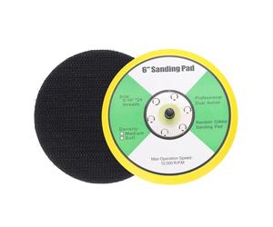 Sourcingmap 6 Inch Hook and Loop Backing Sanding Pads with 5/16"-24 Thread for Diamond Sanding Finishing Polishing Buffing Pads, Yellow + Black 2pcs