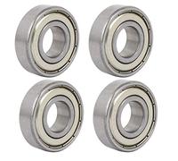 sourcingmap 6203Z 40mmx17mmx12mm Single Row Steel Shielded Deep Groove Ball Bearings 4pcs
