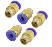 Sourcingmap 6mm Hole 1/8" PT Male Thread Straight Push in Tube Pneumatic Quick Fitting 5 Pcs