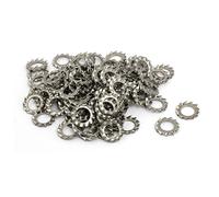 Sourcingmap 6mm Inner Dia 304 Stainless Steel External Serrated Lock Washer Gray 100pcs