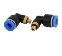 sourcingmap 6mm x M5 Pneumatic Air Connectors Elbow Tube Quick Fixing Fittings 2pcs