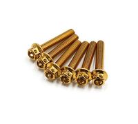 sourcingmap 6pcs Gold Tone Stainless Steel Motorcycle Bolts Screws M6 x 35mm