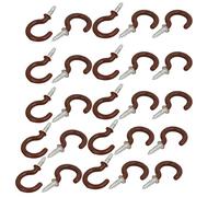 Sourcingmap 7/8 Inch Plastic Coated Screw-in Open Cup Ceiling Hooks Hangers Brown 25pcs