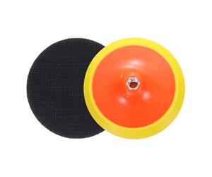 Sourcingmap 7 Inch Hook and Loop Backing Sanding Pads with 5/8"-11 Thread for Diamond Sanding Finishing Polishing Buffing Pads, Yellow + Black 2pcs