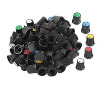 sourcingmap® 75Pcs Volume Control Rotary Knobs for 6mm Knurled Shaft Potentiometer