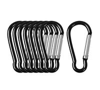 sourcingmap 8 PCS Metal Spring Snap Hooks, Carabiner Keychain Clips for Hanging, Quick Link Key Ring for Locking 2.4 Inch for Outdoor Hiking Fishing Traveling, Black