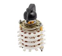 Sourcingmap 8 Pole 5 Position Four Decks 12 Terminal Band Channel Rotary Switch with Cap