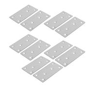 sourcingmap 80mmx40mmx2mm Six Mount Holes Flat Straight Mending Fixing Plates Brackets 10pcs