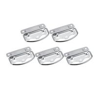 Sourcingmap 80mmx49mm Iron Spray-Paint Toolbox Case Chest Ring Pull Handle Silver Tone 5pcs