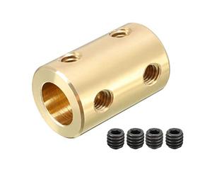 Sourcingmap 8mm to 8mm Bore Rigid Coupling Set Screw L22XD14 Copper,Shaft Coupler Connector for 3D Printers, Motor Accessories.90 Degree