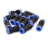 Sourcingmap 8mm to 8mm Pneumatic Straight Connector Speed Fit Air Fitting 12Pcs