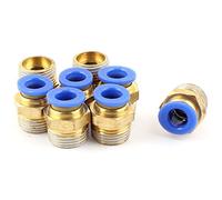 sourcingmap 8mm Tube to 3/8 BSP Thread Push in Quick Connect Coupler Fittings 8pcs