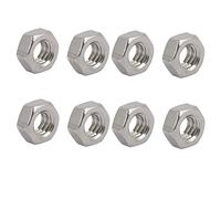 Sourcingmap 8pcs 1/4"-20 UNC Thread 304 Stainless Steel Hex Nut Fastener Silver Tone