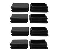 sourcingmap 8pcs 80 x 80mm Plastic Ribbed Tube Inserts Pipe Tubing End Covers Caps Furniture Glide Feet Floor Protector