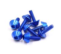 sourcingmap 8pcs Blue Motorcycle Hex Socket Head Bolts Screws M6 X 15