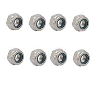 Sourcingmap 8pcs M10 x 1mm Pitch Metric Fine Thread 304 Stainless Steel Hex Lock Nuts