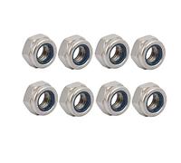 sourcingmap 8pcs M12 x 1.75mm Pitch Metric Thread 304 Stainless Steel Left Hand Lock Nut