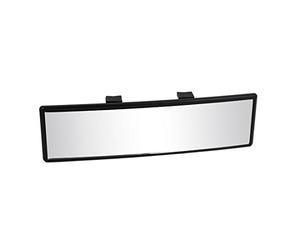 sourcingmap 9.4inch x 2.6inch Black Rectangle Curve Rear View Mirror for Car