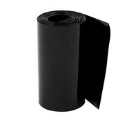 Sourcingmap 95mm Flat Width 2.1M Length PVC Heat Shrink Tube Black for 18650 Batteries