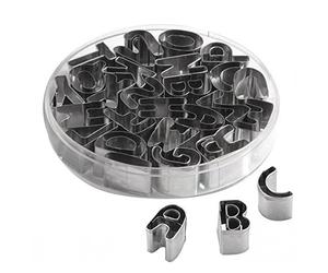 Sourcingmap A to Z 26pcs Stainless Steel Alphabet Letters Biscuit Cookies Cutters Molds Mini Shaped Mould Decorating Tool