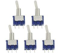 Sourcingmap a12072300ux0597 Single Pole Double Throw SPDT On/On Toggle Switch, 5 Piece, AC 125V, 6 A