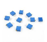 Sourcingmap a13081500ux0331 10 Pcs 3296W-501 0.5W 500 ohm 3 Pin Cermet Potentiometer Variable Resistors, Multi-Colour, Set of 10 Pieces