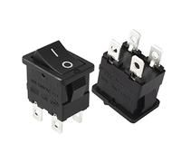 Sourcingmap AC 12A/125V 10A/250V DPST On Off Button 4P 2 Position I/O Rocker Boat Switch