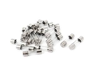 sourcingmap AC 250V 6.3A Quick Blow Acting Type Glass Tube Fuses 5mm x 20mm 20 Pcs