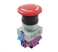 Sourcingmap AC 600V 10A Red Mushroom Emergency Stop Push Button Switch 22mm NO NC