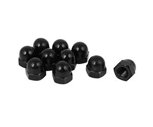 Sourcingmap Acorn Hex Cap Nuts - 10Pcs M12 Dome Nuts Carbide Steel Hexagon Decorative Cap Nut for Screws Bolts Black