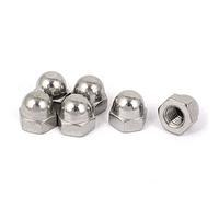 Sourcingmap Acorn Hex Cap Nuts - 6Pcs 3/8"-16 Dome Nuts Stainless Steel Hexagon Decorative Cap Nut for Screws Bolts Silver Tone