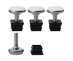 sourcingmap Adjustable Feet 20 x 20mm Inserts Furniture Table Glide 4 Sets