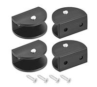 Sourcingmap Adjustable Glass Shelf Bracket Aluminum Alloy Semicircle Clamp Clip Holder for 10-12mm Thick with Screws 4pcs