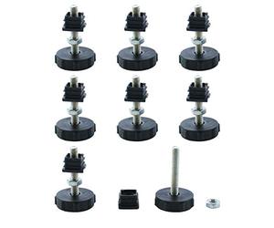 Sourcingmap Adjustable Leveling Feet 20 x 20mm Square Inserts Furniture Glide 8 Sets