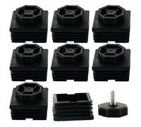 Sourcingmap Adjustable Leveling Feet 50 x 50mm Square Insert Kit Furniture Glide 8 Sets