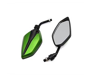 Sourcingmap Adjustable Polygon Rear Side View Mirror for Motorcycle | Green Black, for Motorcycle