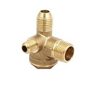 Sourcingmap Air Compressor Check Valve, 16mm x 14mm x 10mm Male Thread, 3 Way Pneumatic Accessory, Brass