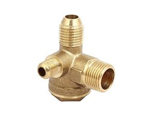 Sourcingmap Air Compressor Check Valve, 16mm x 14mm x 10mm Male Thread, 3 Way Pneumatic Accessory, Brass