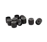 sourcingmap Aluminum Alloy Rotary Potentiometer Knobs Cap 13x16mm 10pcs Black