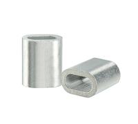 sourcingmap Aluminum Crimping Loop Sleeve 2mm ID Oval for 1/16" - 5/64" Wire Rope Pack of 50
