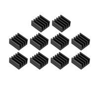 sourcingmap Aluminum Heatsink Cooler Circuit Board Cooling Fin Black 9mmx9mmx5mm 10Pcs for Led Semiconductor Integrated Circuit Device