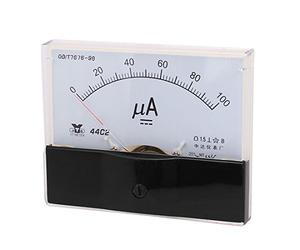 Sourcingmap Analog Current Panel Meter DC 0-100uA 44C2 Ammeter 100x56x80mm for Automotive Circuit Testing Charging Battery Ampere Tester Gauge Pack of 1