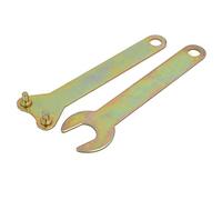 Sourcingmap Angle Grinder Spanner Wrench Lock Nut Hand Tool Bronze Tone 118mm Length 2 in 1 Set