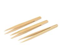 sourcingmap Bamboo Nonslip Anti-Static Pointed Tip Tweezer Repair Tool 3pcs