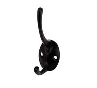 Sourcingmap Bedroom Clothes Coat Hanging Wall Mounted Metal Double Hanger Hook Black
